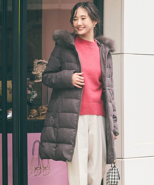 【セール】リッチファーフードロング ダウン（ダウンジャケット/コート）｜any SiS（エニィスィス）