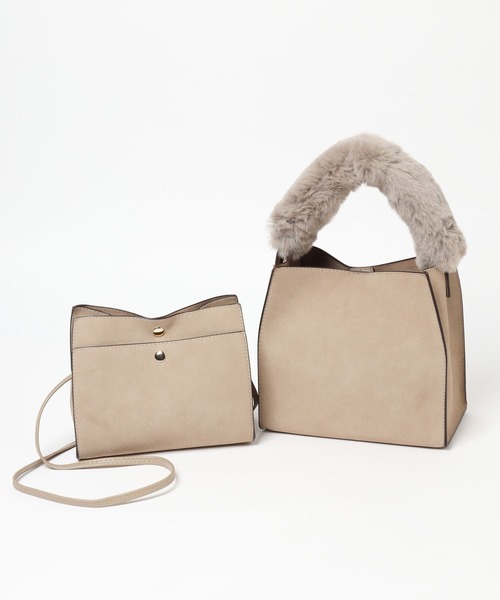 Andemiu（アンデミュウ）の「【WEB限定】ファーハンドル2Pバック140606（トートバッグ・レディース・ライトブルー/ライトカーキ/ベージュ・FREE）」の17枚目の写真