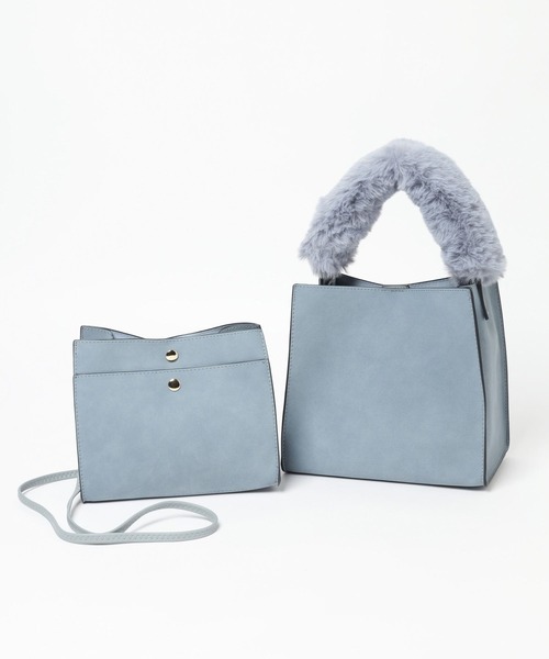 Andemiu（アンデミュウ）の「【WEB限定】ファーハンドル2Pバック140606（トートバッグ・レディース・ライトブルー/ライトカーキ/ベージュ・FREE）」の21枚目の写真