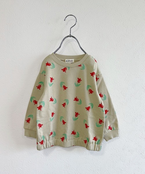 LSP WOW(エルエスピーワオ)の「【LSP WOW!】ソウガラプリントトレーナー(スウェット・キッズ・チャコール/ベージュ/イエロー/モカ/ライトブルー/オフホワイト・80/90/100/110/120/130)」の5枚目の写真