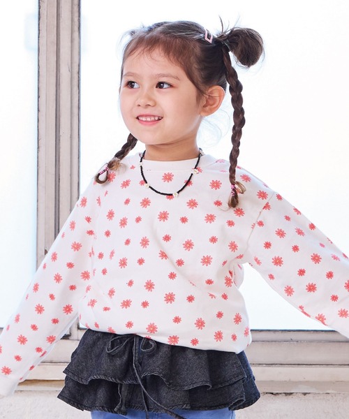 LSP WOW(エルエスピーワオ)の「【LSP WOW!】ソウガラプリントトレーナー(スウェット・キッズ・チャコール/ベージュ/イエロー/モカ/ライトブルー/オフホワイト・80/90/100/110/120/130)」の2枚目の写真