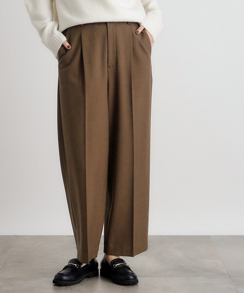 grove（グローブ）の「◆シャークスキン裏起毛スラックスパンツ（その他パンツ・レディース・ダークブラウン/ブラック系3/チャコール・02/03/01/04/05）」の3枚目の写真