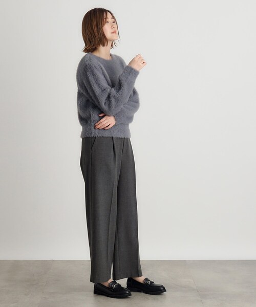 grove（グローブ）の「◆シャークスキン裏起毛スラックスパンツ（その他パンツ・レディース・ダークブラウン/ブラック系3/チャコール・02/03/01/04/05）」の7枚目の写真