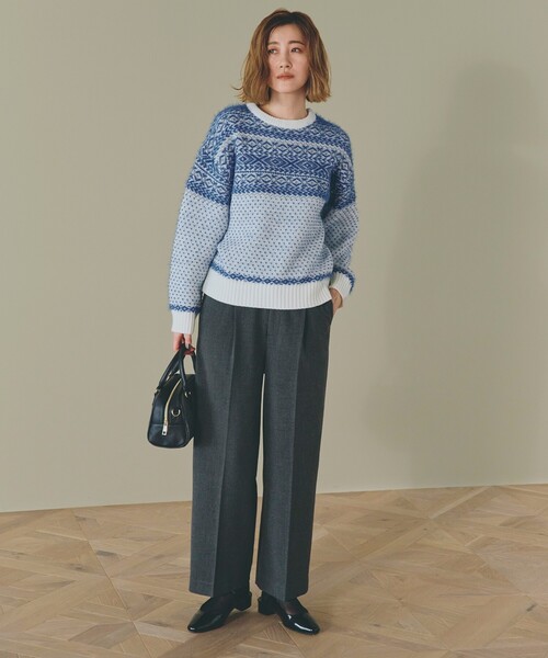 grove（グローブ）の「◆シャークスキン裏起毛スラックスパンツ（その他パンツ・レディース・ダークブラウン/ブラック系3/チャコール・02/03/01/04/05）」の8枚目の写真