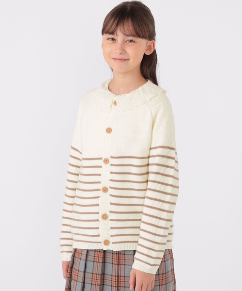 【セール】SHIPS KIDS:130～155cm / 〈洗濯機可能〉ボーダー カーディガン（カーディガン/ボレロ）｜SHIPS（シップス）