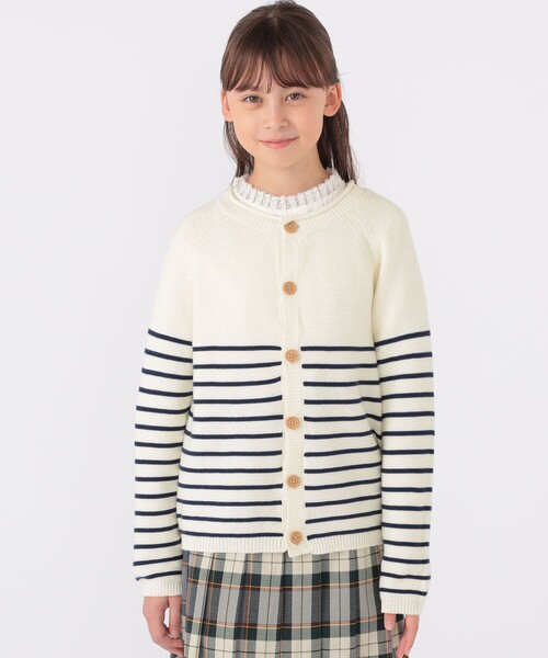 【セール】SHIPS KIDS:130～155cm / 〈洗濯機可能〉ボーダー カーディガン（カーディガン/ボレロ）｜SHIPS（シップス）