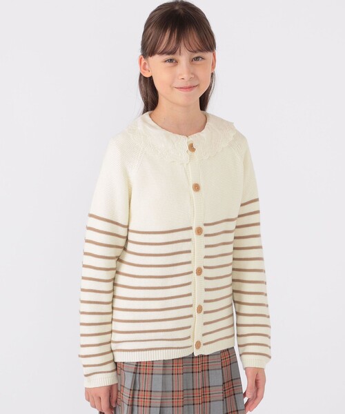 【セール】SHIPS KIDS:130～155cm / 〈洗濯機可能〉ボーダー カーディガン（カーディガン/ボレロ）｜SHIPS（シップス）