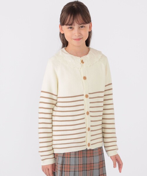 【セール】SHIPS KIDS:130～155cm / 〈洗濯機可能〉ボーダー カーディガン（カーディガン/ボレロ）｜SHIPS（シップス）