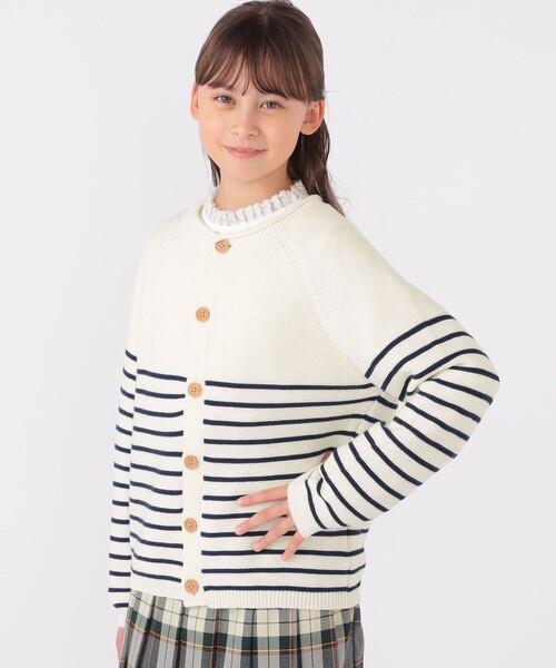 【セール】SHIPS KIDS:130～155cm / 〈洗濯機可能〉ボーダー カーディガン（カーディガン/ボレロ）｜SHIPS（シップス）