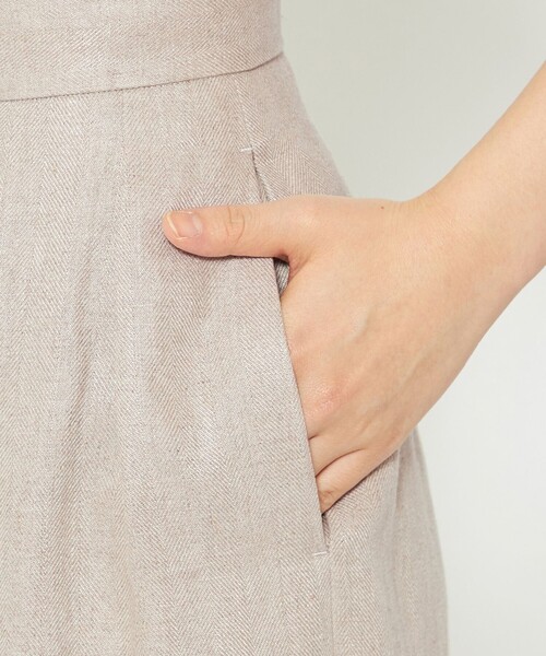 セール】ヘリンボーン リネン ワイドパンツ（uncrave WHITE