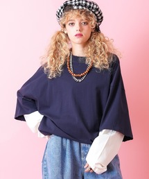 a.p.o.v. ダメージ&フェイクレイヤーオーバーサイズカットソー