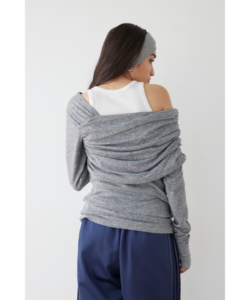 ALEXIA STAM(アリシアスタン)の「Off One Shoulder Top /オフショルダートップス(Tシャツ/カットソー・レディース・グレー/ブラック/ホワイト・FREE)」の16枚目の写真