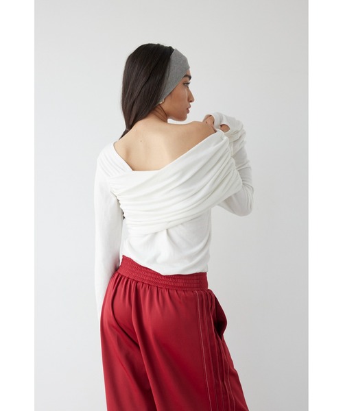 ALEXIA STAM(アリシアスタン)の「Off One Shoulder Top /オフショルダートップス(Tシャツ/カットソー・レディース・グレー/ブラック/ホワイト・FREE)」の6枚目の写真
