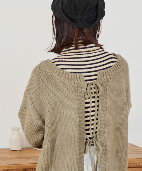 ZOZO限定】ボーダータートルリブニット（ニット/セーター）｜Crisp