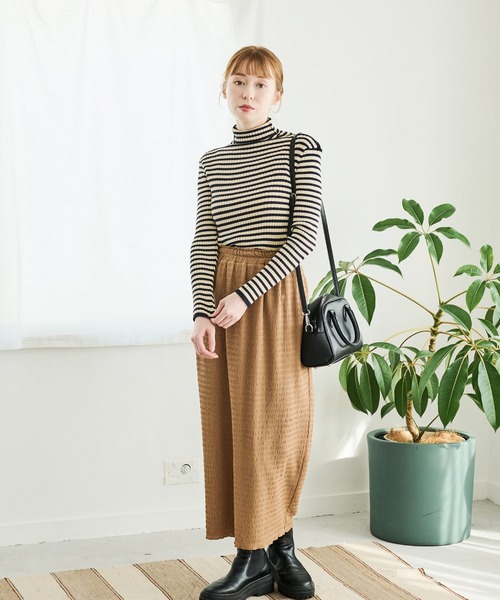 ZOZO限定】ボーダータートルリブニット（ニット/セーター）｜Crisp