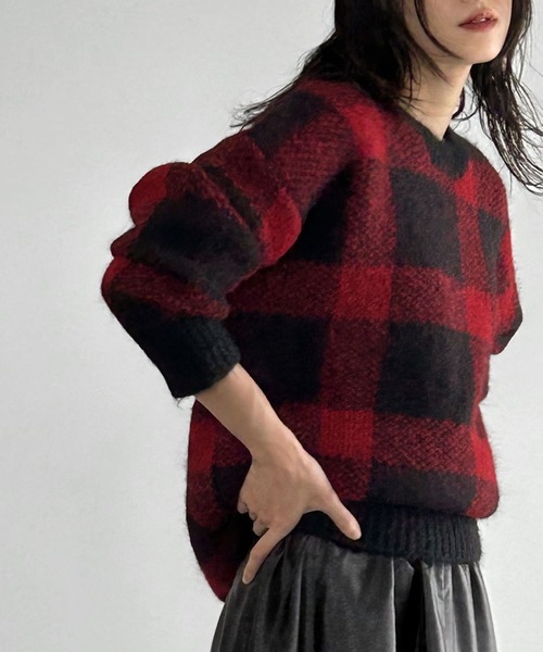 チェックジャガードニットプルオーバー チェックジャガードニットプルオーバー | アール・ピー・エス(r.p.s