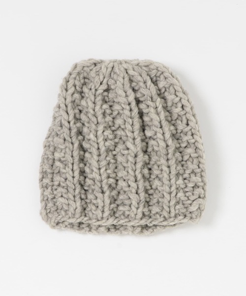 かぐれ（カグレ）の「ペルー畦編みキャップ（ニットキャップ/ビーニー・レディース・モカ/グレー・FREE）」の4枚目の写真