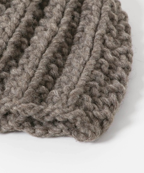 かぐれ（カグレ）の「ペルー畦編みキャップ（ニットキャップ/ビーニー・レディース・モカ/グレー・FREE）」の6枚目の写真