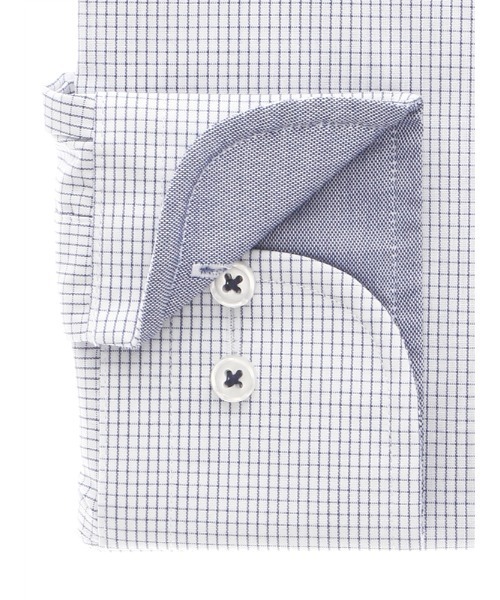 SUIT SQUARE(スーツスクエア)の「ワイシャツ ノンアイロンストレッチ 3BLOCK ボタンダウンカラー BASIC ドレスシャツ(ビジネスシャツ・メンズ・ブルー・首回り39cm-裄丈82cm/首回り37cm-裄丈84cm/首回り37cm-裄丈80cm/首回り41cm-裄丈84cm/首回り41cm-裄丈88cm/首回り39cm-裄丈86cm/首回り43cm-裄丈86cm/首回り43cm-裄丈90cm)」の4枚目の写真