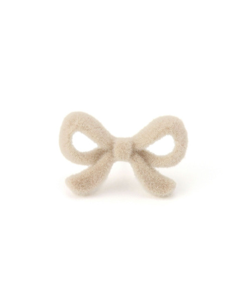 ROPE' PICNIC（ロペピクニック）の「フロッキーリボンピアス（ピアス（両耳用）・レディース・ブラック/ベージュ系その他・FREE）」の7枚目の写真