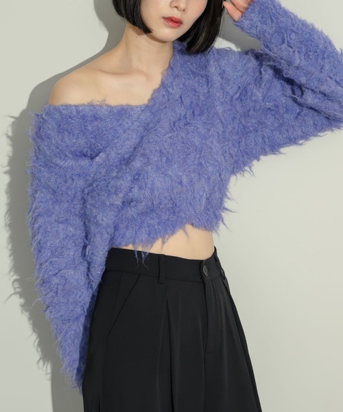 NEUNA(ヌナ)の「シャギークロスニット(ニット/セーター・レディース・オフホワイト/グレー/チャコールグレー/ラベンダー・FREE)」の22枚目の写真