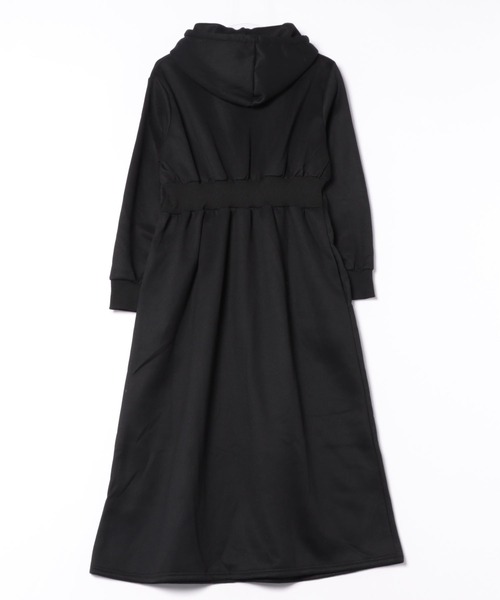 セール】裏起毛 ウエスト タック フーデット パーカー ワンピース