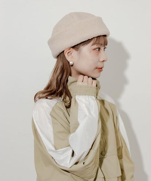 SMELLY（スメリー）の「ボアロールワッチ（ニットキャップ/ビーニー・レディース・アイボリー/モカ・-）」の4枚目の写真