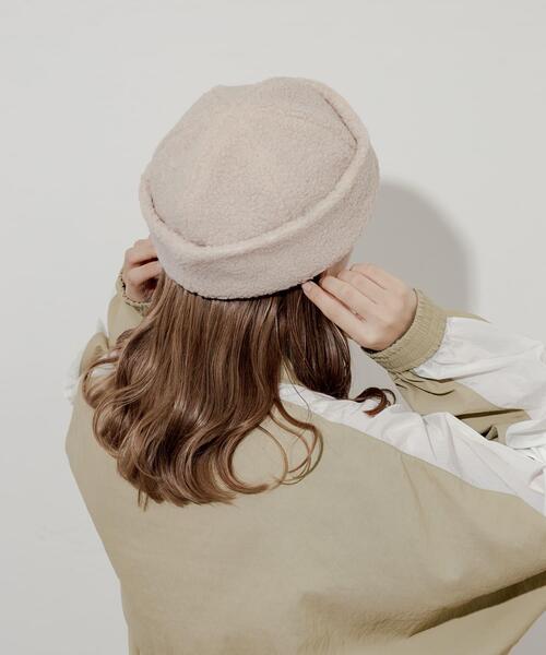 SMELLY（スメリー）の「ボアロールワッチ（ニットキャップ/ビーニー・レディース・アイボリー/モカ・-）」の5枚目の写真