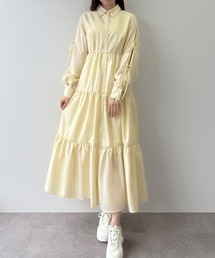 イエロー シャツワンピース 長袖 Amazon.co.jp: [チュナッチ] ロングワンピース 前開き