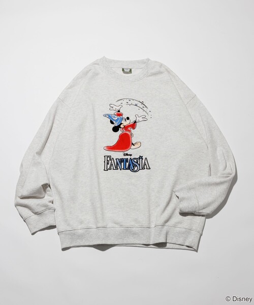 FREAK’S STOREミッキーマウスフロッキープリントクルーネックスウェット FREAK'S STOREミッキーマウスフロッキープリントクルーネック