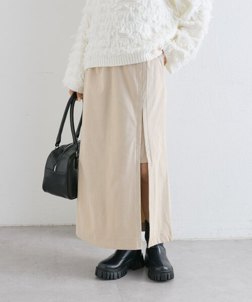 w closet（ダブルクローゼット）の「スリットロングスカート（スカート・レディース・アイボリー/ピンク/ブラック・FREE）」の2枚目の写真