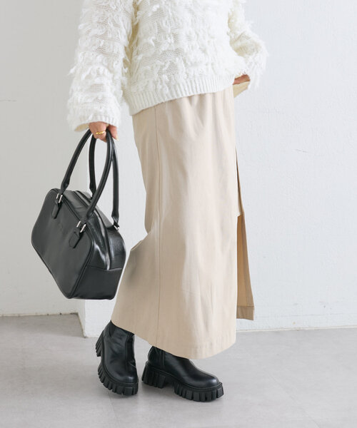 w closet（ダブルクローゼット）の「スリットロングスカート（スカート・レディース・アイボリー/ピンク/ブラック・FREE）」の5枚目の写真