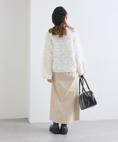 w closet（ダブルクローゼット）の「スリットロングスカート（スカート・レディース・アイボリー/ピンク/ブラック・FREE）」の12枚目の写真