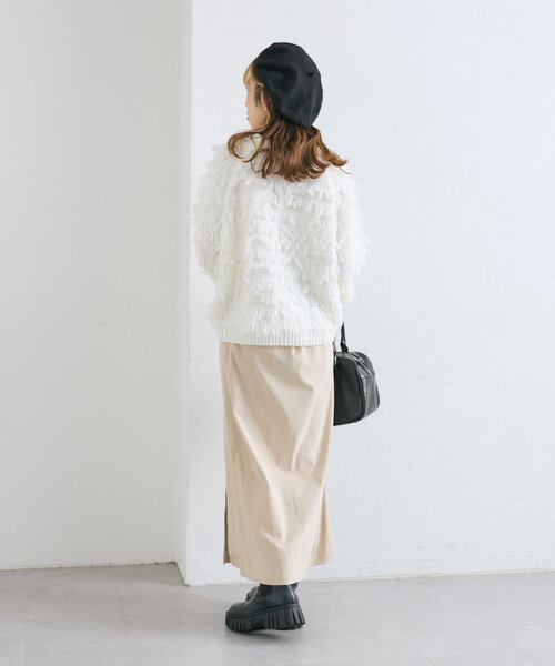 w closet（ダブルクローゼット）の「スリットロングスカート（スカート・レディース・アイボリー/ピンク/ブラック・FREE）」の13枚目の写真