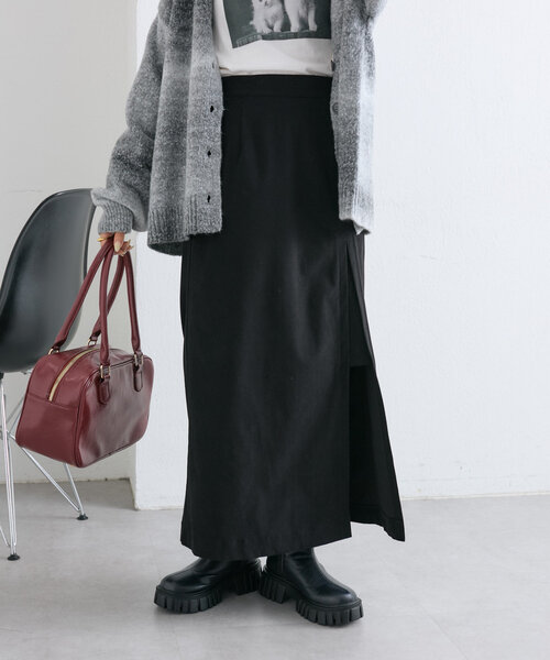 w closet（ダブルクローゼット）の「スリットロングスカート（スカート・レディース・アイボリー/ピンク/ブラック・FREE）」の15枚目の写真