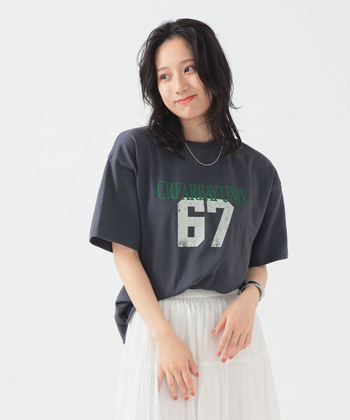 B:MING by BEAMS(ビーミングバイビームス)の「プリント フットボール Tシャツ(Tシャツ/カットソー・レディース・ネイビー/ブラック系その他4/オフホワイト・ONE SIZE)」の2枚目の写真