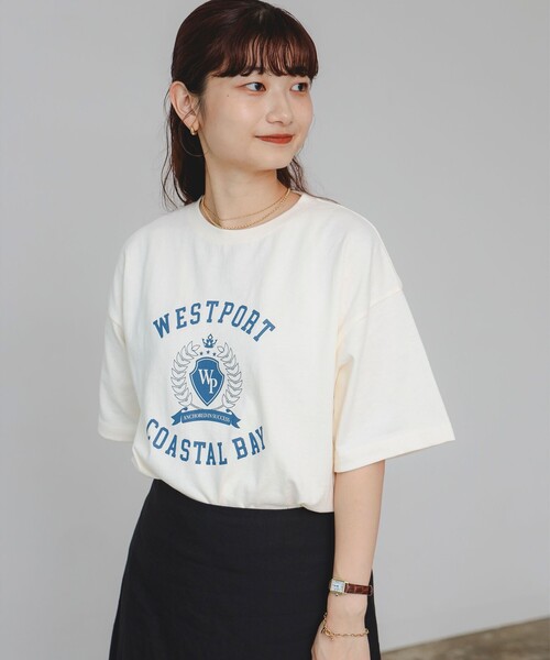 B:MING by BEAMS(ビーミングバイビームス)の「プリント フットボール Tシャツ(Tシャツ/カットソー・レディース・ネイビー/ブラック系その他4/オフホワイト・ONE SIZE)」の7枚目の写真