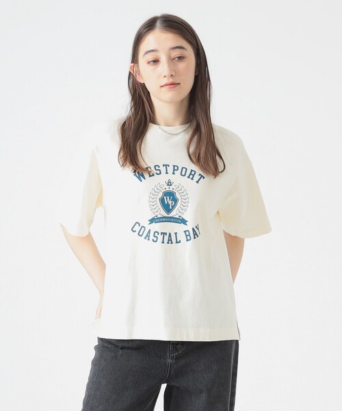 B:MING by BEAMS(ビーミングバイビームス)の「プリント フットボール Tシャツ(Tシャツ/カットソー・レディース・ネイビー/ブラック系その他4/オフホワイト・ONE SIZE)」の9枚目の写真