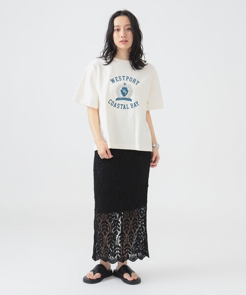 B:MING by BEAMS(ビーミングバイビームス)の「プリント フットボール Tシャツ(Tシャツ/カットソー・レディース・ネイビー/ブラック系その他4/オフホワイト・ONE SIZE)」の16枚目の写真