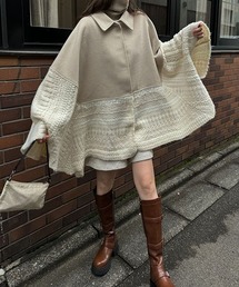 WILLFULLY（ウィルフリー）の「jacquard knit docking poncho CO
