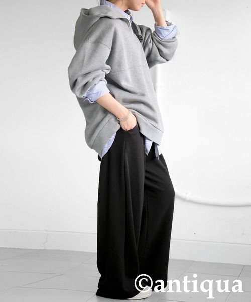 antiqua(アンティカ)の「リラックスジャガードパンツ(その他パンツ・レディース・グレー/ブラック・ONESIZE)」の5枚目の写真