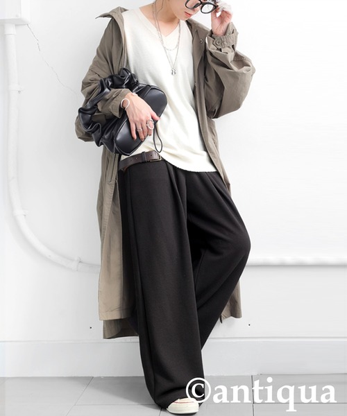 antiqua(アンティカ)の「リラックスジャガードパンツ(その他パンツ・レディース・グレー/ブラック・ONESIZE)」の6枚目の写真