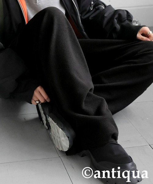 antiqua(アンティカ)の「リラックスジャガードパンツ(その他パンツ・レディース・グレー/ブラック・ONESIZE)」の9枚目の写真