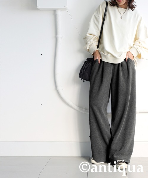 antiqua(アンティカ)の「リラックスジャガードパンツ(その他パンツ・レディース・グレー/ブラック・ONESIZE)」の12枚目の写真