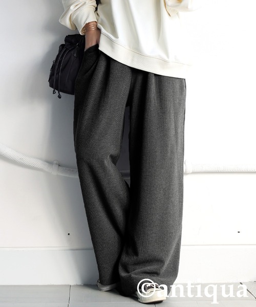 antiqua(アンティカ)の「リラックスジャガードパンツ(その他パンツ・レディース・グレー/ブラック・ONESIZE)」の18枚目の写真