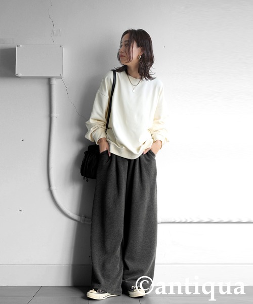 antiqua(アンティカ)の「リラックスジャガードパンツ(その他パンツ・レディース・グレー/ブラック・ONESIZE)」の19枚目の写真