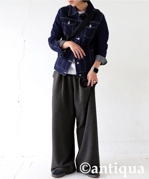 antiqua(アンティカ)の「リラックスジャガードパンツ(その他パンツ・レディース・グレー/ブラック・ONESIZE)」の22枚目の写真