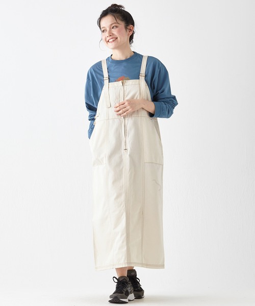 KRIFF MAYER Lady's Collection(クリフメイヤーレディースコレクション)の「ベイカーペインタージャンスカ(ジャンパースカート・レディース・ライトブルー/ナチュラル/ストライプ/ネイビー/ダークブルー・LARGE/MEDIUM)」の1枚目の写真