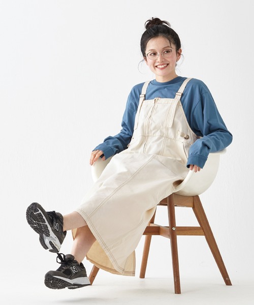 KRIFF MAYER Lady's Collection(クリフメイヤーレディースコレクション)の「ベイカーペインタージャンスカ(ジャンパースカート・レディース・ライトブルー/ナチュラル/ストライプ/ネイビー/ダークブルー・LARGE/MEDIUM)」の14枚目の写真