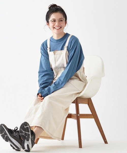 KRIFF MAYER Lady's Collection(クリフメイヤーレディースコレクション)の「ベイカーペインタージャンスカ(ジャンパースカート・レディース・ライトブルー/ナチュラル/ストライプ/ネイビー/ダークブルー・LARGE/MEDIUM)」の15枚目の写真